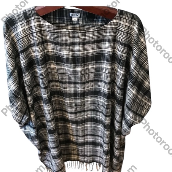 Brand new soft cotton DKNY poncho one size - Picture 1 of 6